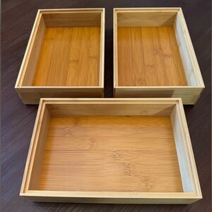 Set of 3 wooden drawer organizers